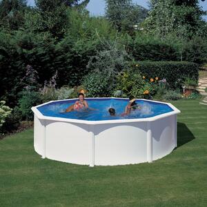 Set piscina prefabricata Gre rotunda cu pereti metalici albi 460 h 120cm