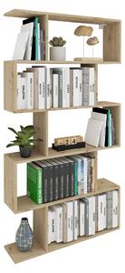 Biblioteca haaus Kimo, 5 Casete, Stejar Artisan, 90 x 20 x 160 cm