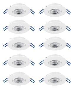 Eglo 300187 - Set 10 spoturi LED încastrate GEDREZ LED/4,9W/230V diam. 9 cm alb