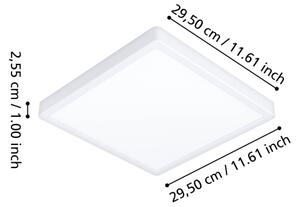 Eglo 901379 - Plafonieră LED RGBW FUEVA-Z, dimabilă, cu sticlă fumurie, LED 13,5 W, 230 V, 29,5 cm, IP44, alb