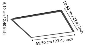 Eglo MORADILLO-Z 901507-LED, panou LED aplicat RGBW, dimabil, LED/33W/230V, 60x60cm, negru