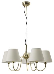 ByRydens 4202720-6509 - Candelabru suspendat pe cablu LYNF, 5xE14/8W/230V, alamă/alb
