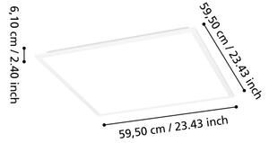 Eglo 902305 - Panou LED aplicat MORADILLO-R, reglabil, LED/33W/230V, 60x60cm, alb, cu telecomandă