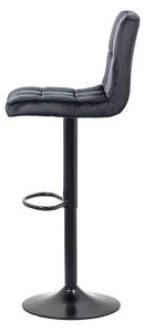 Scaun bar, înălțime reglabilă, rotativ, suport picioare, catifea, negru, ABS 191B
