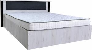 Dormitor Ebon kraft, pat 160x200, dulap usi culisante, comoda, 2 noptiere, suport saltea si saltea160x200 incluse
