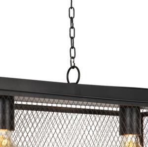 Lampă suspendată industrială neagră cu 3 lumini - Cage Robusto
