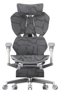 Scaun ergonomic SIHOO X5 PRO-301, cotiere 6D, suport lombar reglabil, tetiera 3D, Sezut cu translație, mecanism multifunctional inclinare/blocare, suport picioare, pivotant, Mesh, Gri