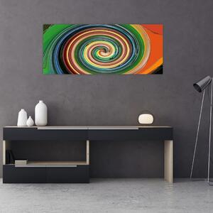 Tablou abstract - spirala colorata (120x50 cm)