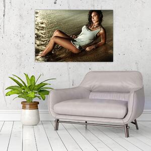 Tablou cu femeie pe plajă (90x60 cm)