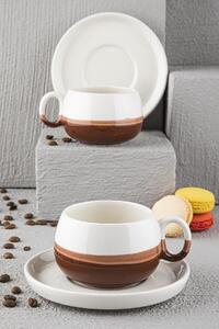 Set cești de cafea Coffee Cup Set TSK-007-C, Maro, 7.5x8x7.5 cm