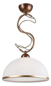 Lampă suspendată pe tijă COBRA 1xE27/60W/230V, diam. 30 cm, bronz/patină