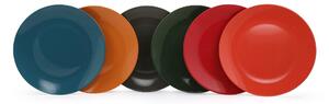 Set 6 Farfurii Uni, Ceramica, Multicolor, 25 cm