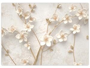 Tablou - floare aurie - abstractă (70x50 cm)