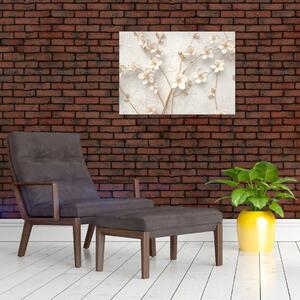 Tablou - floare aurie - abstractă (70x50 cm)