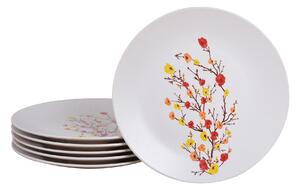 Set 6 farfurii Flori de Camp, Ceramica Alba, 26 cm