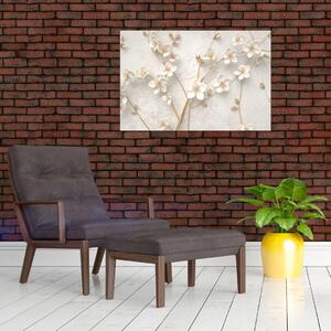 Tablou - floare aurie - abstractă (90x60 cm)