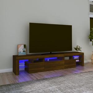 Comodă TV cu lumini LED, stejar maro, 200x36,5x40 cm