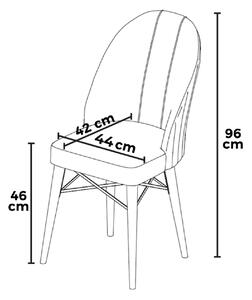 Set 4 scaune haaus Ritim, Gri/Negru, textil, picioare metalice