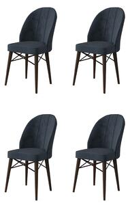 Set 4 scaune haaus Ritim, Antracit/Maro, textil, picioare metalice