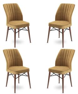 Set 4 scaune haaus Flex, Cappuccino/Maro, textil, picioare metalice