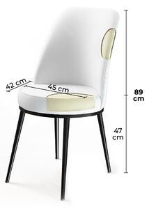 Set 4 scaune haaus Dexa, Cappuccino/Alb, textil, picioare metalice