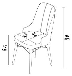 Set 4 scaune haaus Pare, Gri/Negru, textil, picioare metalice