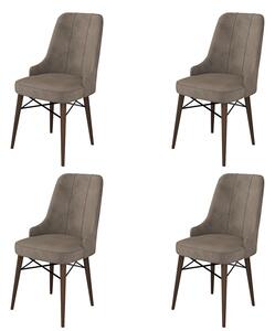 Set 4 scaune haaus Pare, Cappuccino/Maro, textil, picioare metalice