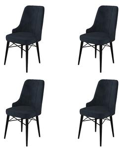 Set 4 scaune haaus Pare, Antracit/Negru, textil, picioare metalice