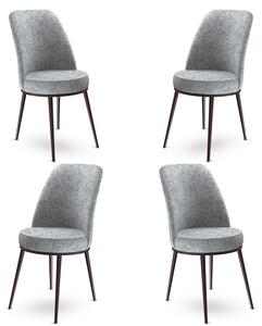 Set 4 scaune haaus Dexa, Gri/Maro, textil, picioare metalice