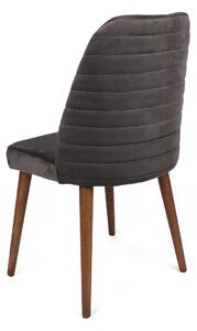 Set 2 scaune haaus Tutku, Antracit/Nuc, textil, picioare metalice