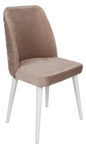 Set 2 scaune haaus Tutku, Bej/Alb, textil, picioare metalice