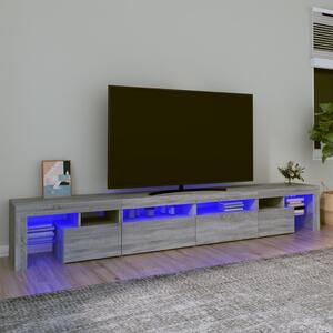 Comodă TV cu lumini LED, gri sonoma, 280x36,5x40cm