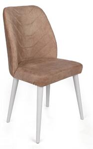 Set 2 scaune haaus Dallas, Mink/Alb, textil, picioare metalice