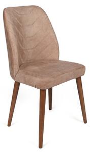 Set 2 scaune haaus Dallas, Mink/Nuc, textil, picioare metalice