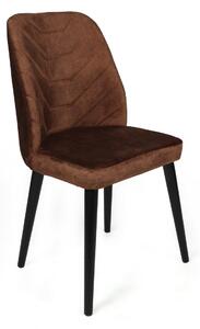 Set 2 scaune haaus Dallas, Maro/Negru, textil, picioare metalice