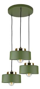 Lustră suspendată pe cablu IGNIA, 3xE27/60W/230V, verde/auriu