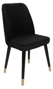 Set 2 scaune haaus Hugo, Negru/Auriu, textil, picioare metalice