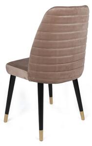 Set 2 scaune haaus Hugo, Bej/Negru/Auriu, textil, picioare metalice