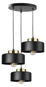 Lustră suspendată pe cablu IGNIA 3xE27/60W/230V negru/auriu