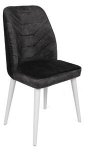 Set 2 scaune haaus Dallas, Antracit/Alb, textil, picioare metalice