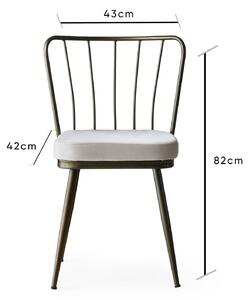 Set 4 scaune haaus Yıldız, Mink, textil, picioare metalice