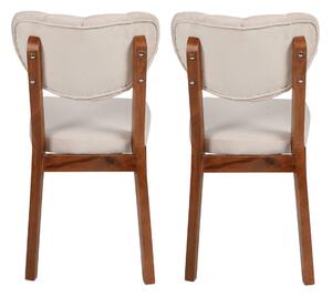 Set 2 scaune haaus Elma, Nuc/Bej, textil, picioare metalice