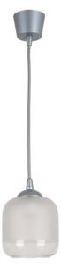 Brilagi - Lustră LED suspendată pe cablu RETRO GLASS 1xE27/60W/230V diam. 14 cm argintiu/alb