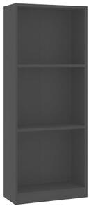 Bibliotecă cu 3 rafturi, negru, 40x24x108 cm, PAL