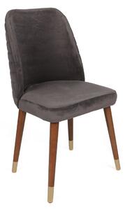 Set 2 scaune haaus Hugo, Antracit/Nuc/Auriu, textil, picioare metalice