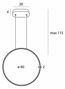 MAXLIGHT P0651 - Lustră LED pentru baie suspendată pe cablu VISUAL VER LED/22W/230V IP44 albă