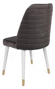 Set 2 scaune haaus Hugo, Antracit/Alb/Auriu, textil, picioare metalice