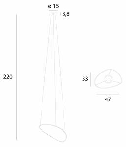 MAXLIGHT P0637D - Candelabru LED suspendat pe cablu EMPIRE LED/17W/230V auriu