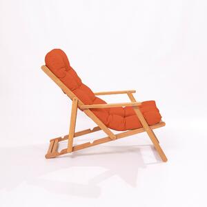 Set mobilier gradina Relax haaus V2, 3 piese, Portocaliu/Natural, 100% lemn de fag