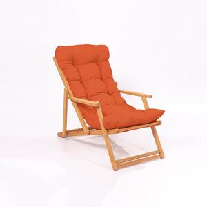 Set mobilier gradina Relax haaus V2, 3 piese, Portocaliu/Natural, 100% lemn de fag